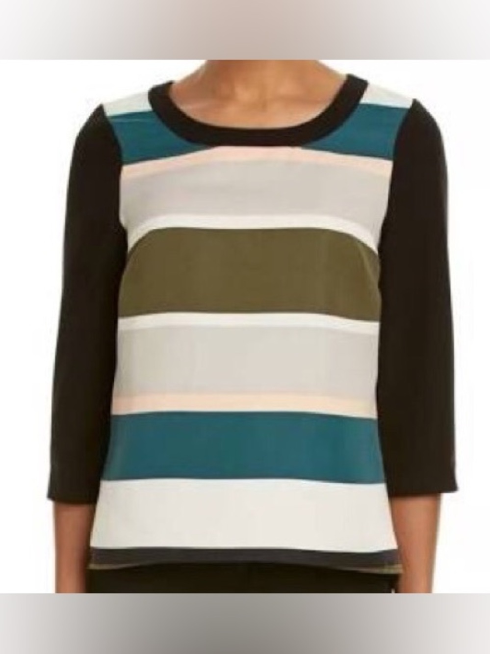 Anthropologie Troubadour Striped Blouse‎ Half Sleeves
